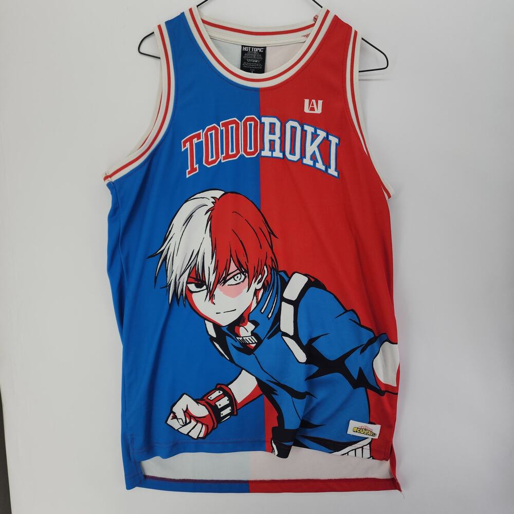 My Hero Academia Todoroki Plus Ultra Basketball Jersey Hot Topic Anime Size S